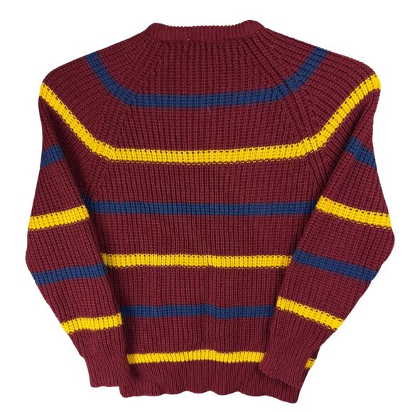 Vintage Westchester Classics Sweater XL Red Striped Heavy Cable Knit Crew Neck - Picture 2 of 8